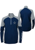Dallas Cowboys Youth Navy Blue Audible Long Sleeve Quarter Zip Shirt