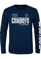 Dallas Cowboys Youth Navy Blue Race Time Long Sleeve T-Shirt