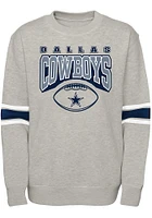 Dallas Cowboys Boys Grey Fan Fave Long Sleeve Crew Sweatshirt