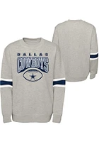 Dallas Cowboys Boys Grey Fan Fave Long Sleeve Crew Sweatshirt