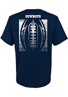 Dallas Cowboys Youth Navy Blue Blitz Ball Short Sleeve T-Shirt