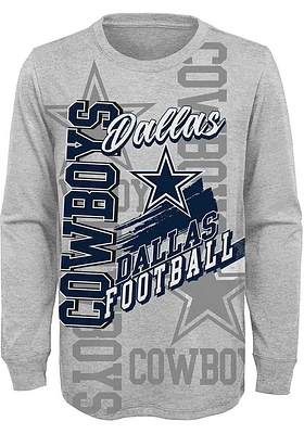 Dallas Cowboys Boys Grey Game Day Vibes Long Sleeve T-Shirt