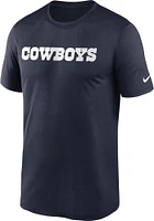 Nike Dallas Cowboys Navy Blue Wordmark Legend Short Sleeve T Shirt