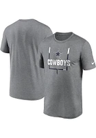 Nike Dallas Cowboys Grey Goal Post Legend Short Sleeve T Shirt