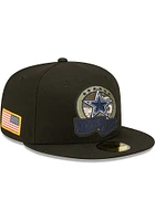 New Era Dallas Cowboys Mens Black 2022 Salute to Service 59FIFTY Fitted Hat
