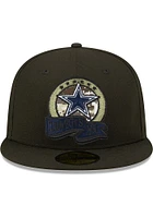 New Era Dallas Cowboys Mens Black 2022 Salute to Service 59FIFTY Fitted Hat
