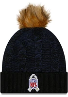 New Era Dallas Cowboys Black 2022 Salute to Service Pom Womens Knit Hat