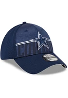 New Era Dallas Cowboys Mens Navy Blue 2023 Training Camp 39THIRTY Flex Hat