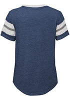 Dallas Cowboys Girls Navy Blue Catch The Wave Short Sleeve Fashion T-Shirt