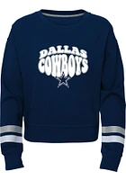 Dallas Cowboys Girls Navy Blue That 70s Show Long Sleeve Sweatshirt