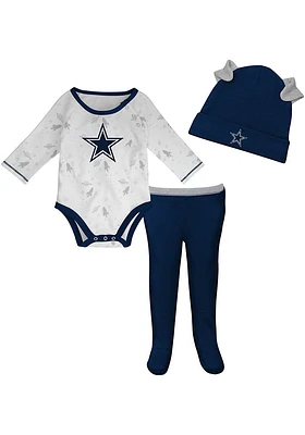 Dallas Cowboys Infant Navy Blue Dream Team Hat Set Top and Bottom