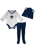 Dallas Cowboys Infant Navy Blue Dream Team Hat Set Top and Bottom
