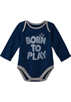 Dallas Cowboys Baby Navy Blue Born To Play LS 2PK One Piece