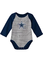 Dallas Cowboys Baby Navy Blue Born To Play LS 2PK One Piece