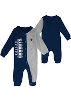 Dallas Cowboys Baby Navy Blue Half Time Coverall Long Sleeve One Piece
