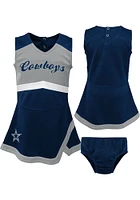 Dallas Cowboys Toddler Girls Navy Blue Captain Dress Sets Cheer