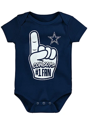 Dallas Cowboys Baby Navy Blue Hands Off Short Sleeve One Piece
