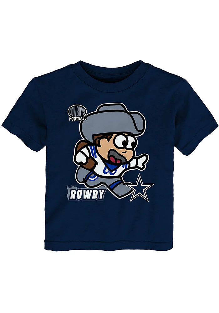 Rowdy Dallas Cowboys Infant Mascot Sizzle Short Sleeve T-Shirt Navy Blue