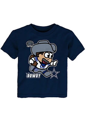 Rowdy Dallas Cowboys Infant Mascot Sizzle Short Sleeve T-Shirt Navy Blue