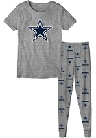 Dallas Cowboys Kids Grey Logo Loungewear PJ Set