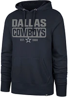 47 Dallas Cowboys Mens Navy Blue BOX OUT HEADLINE Long Sleeve Hoodie