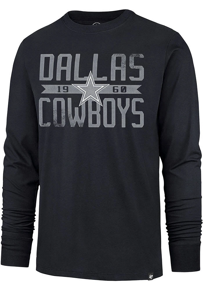 47 Dallas Cowboys Navy Blue FRANKLIN Long Sleeve Fashion T Shirt