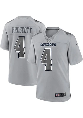 Dak Prescott  Nike Dallas Cowboys Grey Atmosphere Football Jersey