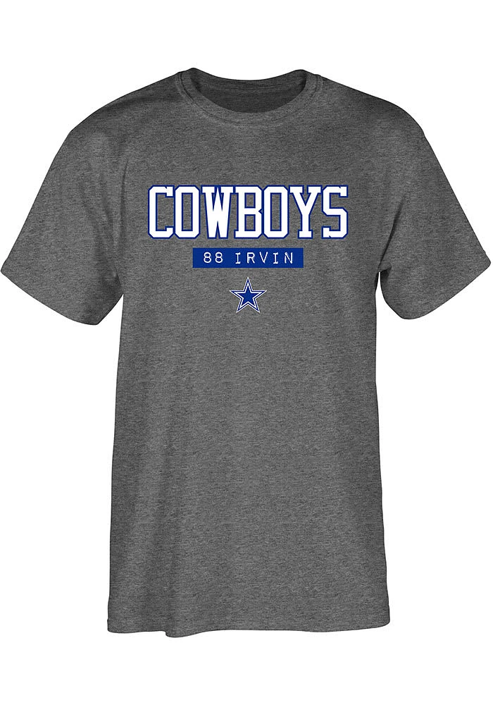 Michael Irvin Dallas Cowboys Grey Akron Short Sleeve Player T Shirt