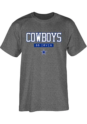 Michael Irvin Dallas Cowboys Grey Akron Short Sleeve Player T Shirt