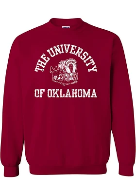 Oklahoma Sooners Mens Crimson Number One Long Sleeve Crew Sweatshirt