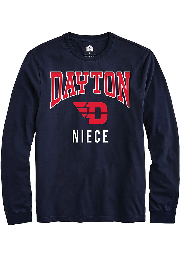 Rally Dayton Flyers Navy Blue Niece Long Sleeve T Shirt