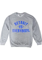 Detroit Mens Grey Vs Everybody Long Sleeve Crew Sweatshirt