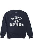 Detroit Mens Navy Blue Vs Everybody Long Sleeve Crew Sweatshirt
