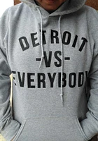 Detroit Mens Grey Vs Everybody Long Sleeve Hoodie