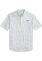 LSU Tigers Mens Grey Intercoastal Short Sleeve Dress Shirt
