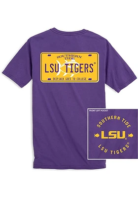 LSU Tigers Purple License Plate Short Sleeve T Shirt