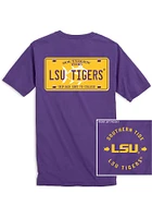 LSU Tigers Purple License Plate Short Sleeve T Shirt