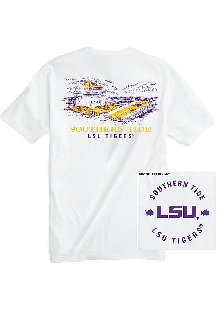 LSU Tigers White Beach Cornhole Short Sleeve T Shirt