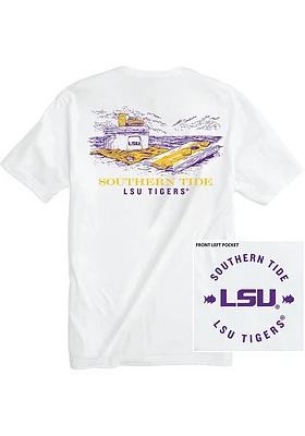 LSU Tigers White Beach Cornhole Short Sleeve T Shirt
