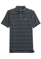 Ohio State Buckeyes Mens Black Desmond Stripe Short Sleeve Polo