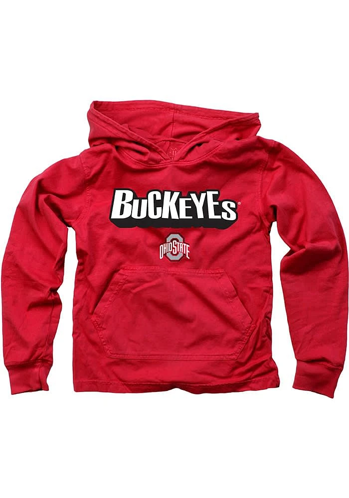 Wes and Willy Ohio State Buckeyes Youth Red Jersey Long Sleeve Hoodie