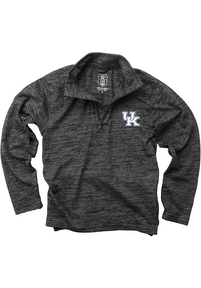 Wes and Willy Kentucky Wildcats Toddler Black Cloudy Yarn Primary Long Sleeve Qtr Zip