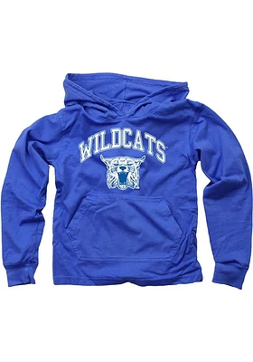 Wes and Willy Kentucky Wildcats Boys Blue Vintage Arch Mascot Long Sleeve Hooded Sweatshirt