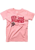 Wes and Willy Ohio State Buckeyes Girls Pink Arch Mascot Chant Short Sleeve T-Shirt