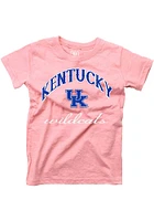 Wes and Willy Kentucky Wildcats Girls Pink Arch Mascot Chant Short Sleeve T-Shirt