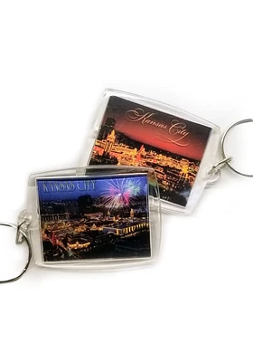 Kansas City Plaza Lights Keychain - Blue
