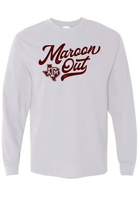 Texas A&M Aggies White Maroon Out Long Sleeve T Shirt