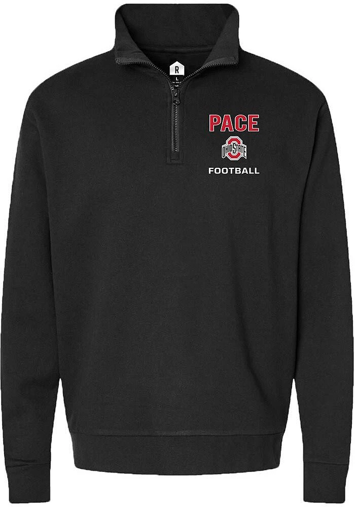 Jalen Pace Mens Rally Black Ohio State Buckeyes NIL Embroidered Qtr Zip Pullover