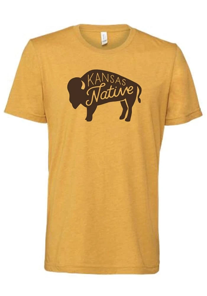 Kansas Gold Buffalo Native Short Sleeve Fashion T Shirt