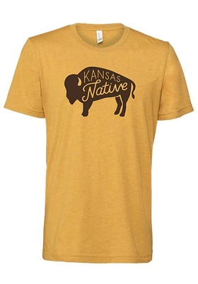 Kansas Gold Buffalo Native Short Sleeve Fashion T Shirt